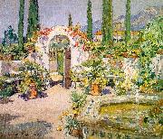Colin Campbell Cooper A Santa Barbara Courtyard oil painting on canvas